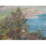 An oil painting, J B Walker, coastal landscape, signed and dated 1910, 17in x 23in