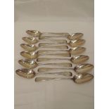 Twelve Victorian & Georgian silver table spoons of plain form, London 1830/34/35/37/40/42/43/44,