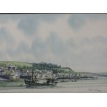 A pair of watercolours, Tony Warren, coastal ports, signed and dated 1982/3, each 7in x 9.5in