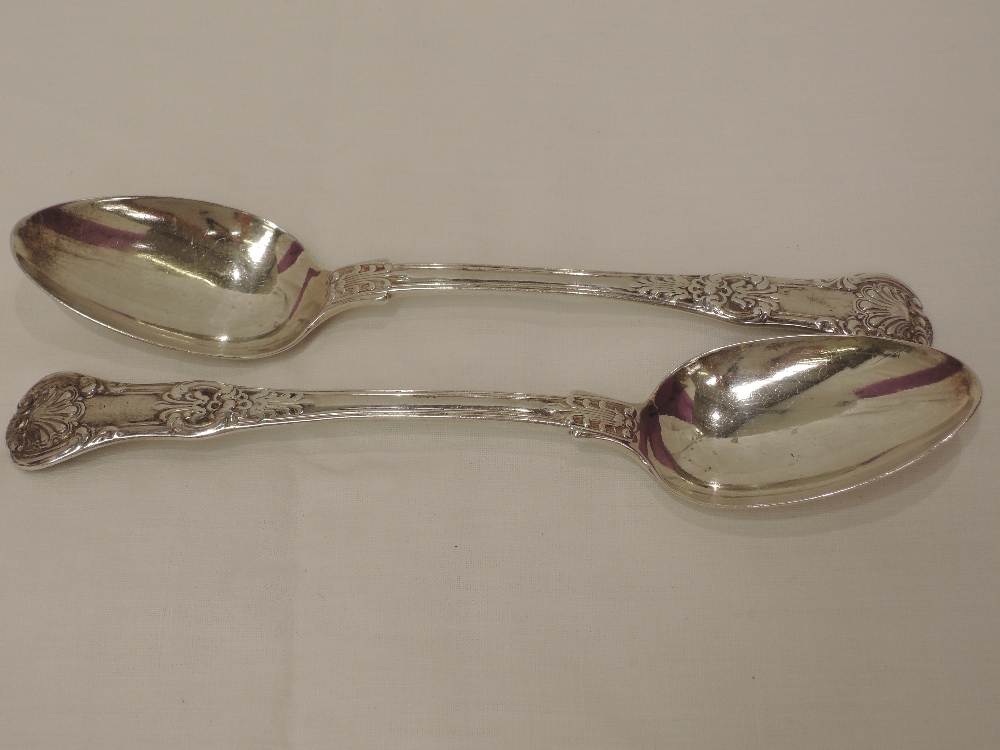 A pair of Georgian silver tablespoons in the Kings pattern. London 1834 Joseph & Albert Savory,