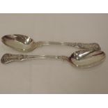 A pair of Georgian silver tablespoons in the Kings pattern. London 1834 Joseph & Albert Savory,