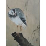 A pair of prints, Japanese bird studies, each 13.5in x 7.5in