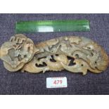 A Chinese jade carved ornamental carved plaque