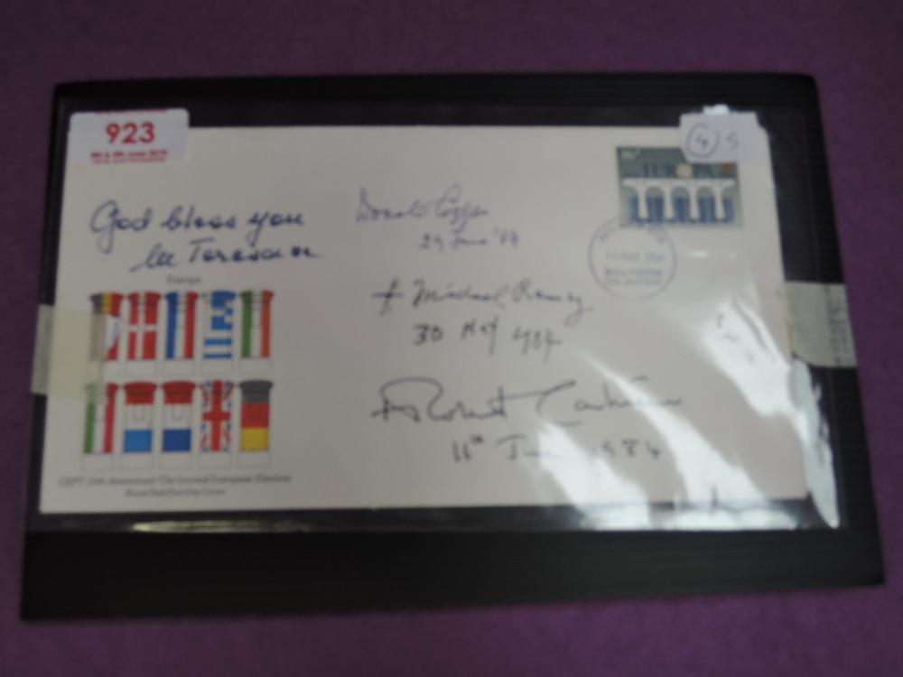 A Europa 1984 First Day cover signed by Mother Theresa and three Archbishops of Canterbury