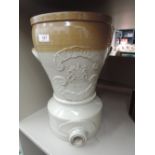 A salt glazed stoneware one gallon improved water filter by Bourne & Son, Derby