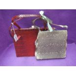 Two lady's vintage snake skin hand bags including red bag by Jane Shilton