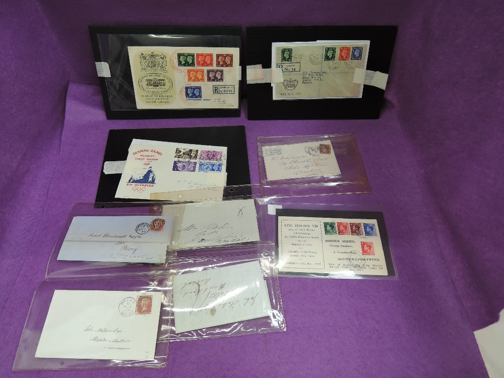 A collection of GB First Day covers, 1940 Centenary six stamp cover, 1948 Olympic cover, 1936/7