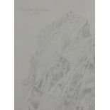 A pencil sketch attributed to William Heaton Cooper, Tophet Bastion Castle, initialled and