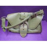 A 1990's vintage Mulberry Pasadena apple green leather shoulder bag having embossed brass fittings