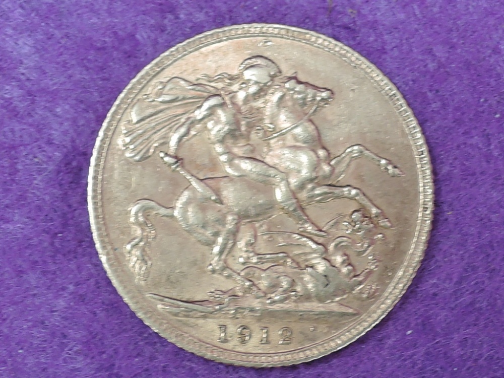 A 1912 GB gold sovereign