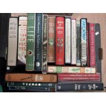 A carton. Folio Society Miscellany. Including, Roald Dahl, Agatha Christie, Eric Newby, Lewis