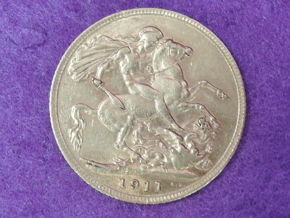 A 1911 GB gold sovereign