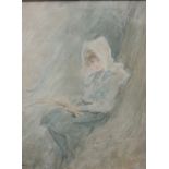 A watercolour, Hal Ludlow, portrait of young woman, signed and dated 1900, 14in x 10in