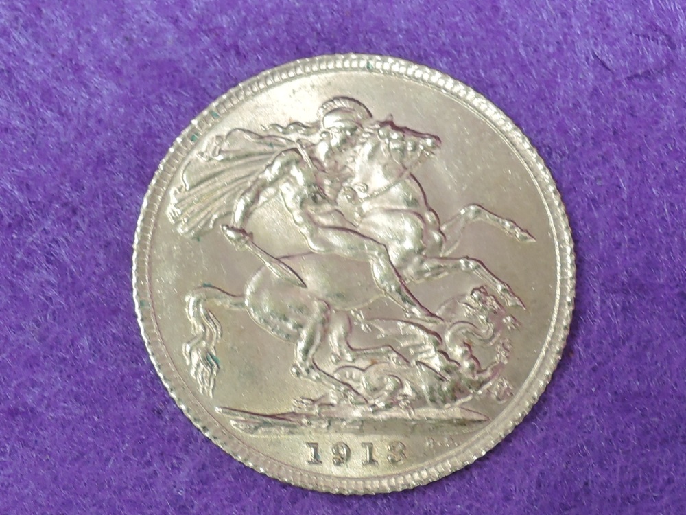 A 1913 GB gold sovereign