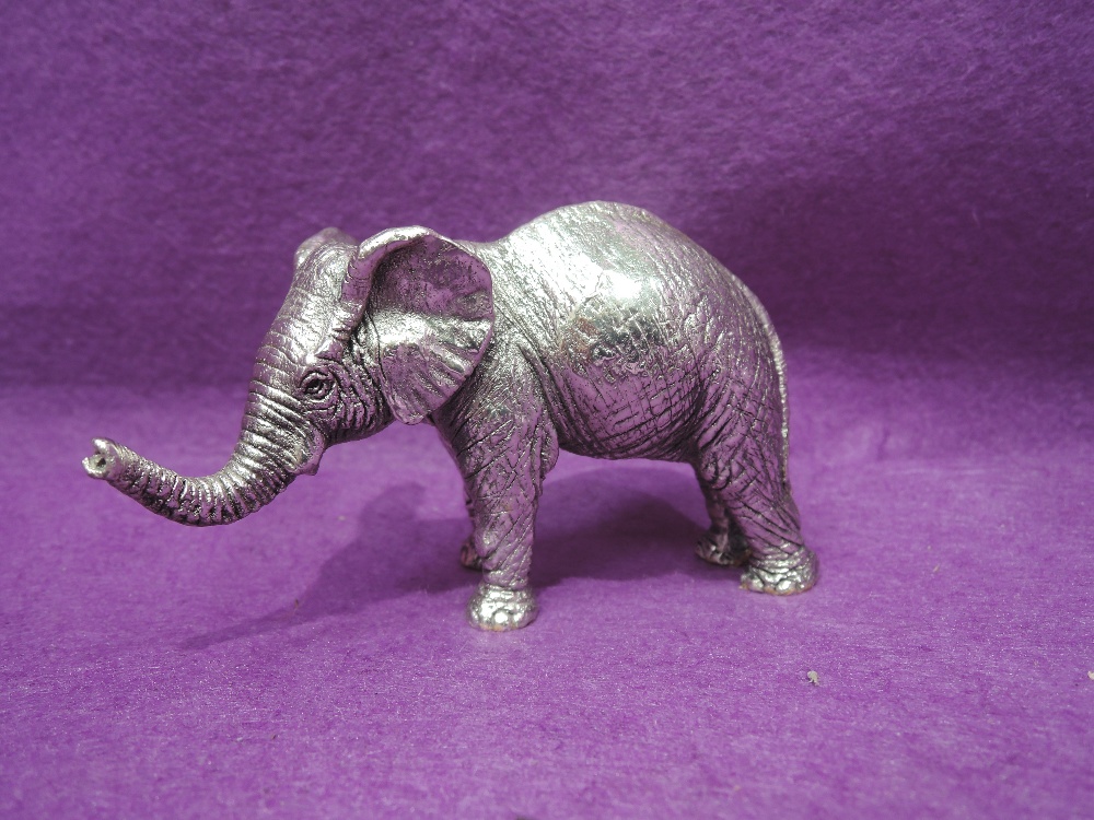 A Country Artists silver model of an elephant, Birmingham 1991, Country Artists