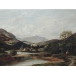 An oil painting, A R, On The River Achray, looking at Glen Of Las, monogrammed and dated 1880 and