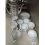 A 1960's Susie Cooper design coffee service in the Venetia scrolls and leaves pattern