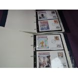 Two Royal family stamps, cover and coin cover albums