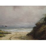 An oil painting, A Williams, Sand Dune Path, signed, 9in x 14in