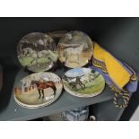 A selection of vintage display plates by Spode horse related