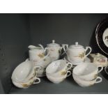 A vintage part egg shell tea service with dragon decoration