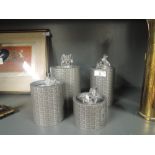 A selection of vintage Swarovski silver crystal glass figures with boxes