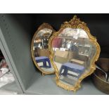 Two gilt framed mirrors