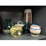 A selection of vintage ceramics including motto ware