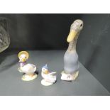 A selection of vintage ceramic duck figures by Wade