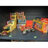 A selection of Matchbox and Dinky diecasts including Models of Yesteryear, most boxed, ERF Fire