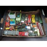 A box of mixed playworn diecasts including Matchbox, Dinky, Tonka etc