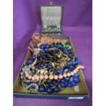 A selection of costume jewellery strings of beads