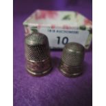 Two HM silver thimbles of traditional form