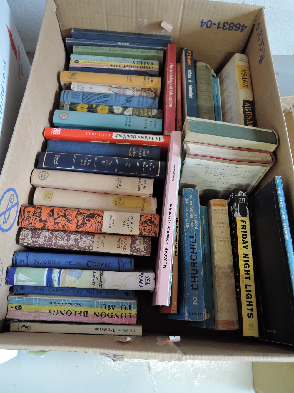 A carton of books, fiction and novels, including children's, etc.