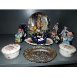 A selection of vintage ceramics including John Wayne plate