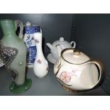 A selection of vintage ceramics including Sudlows teapot