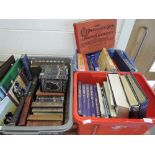 Three cartons of books, miscellany, including history, novels, reference, etc.