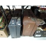 Two vintage suitcase trunks