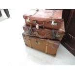 Three vintage travel cases