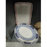 A selection of vintage ceramic charger plates including Royal Doulton & Wedgwood