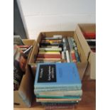 A carton of books, specialist 20th century biographies, political and economic