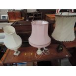 A selection of table lamps