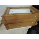 Two pine bathroom cabinets