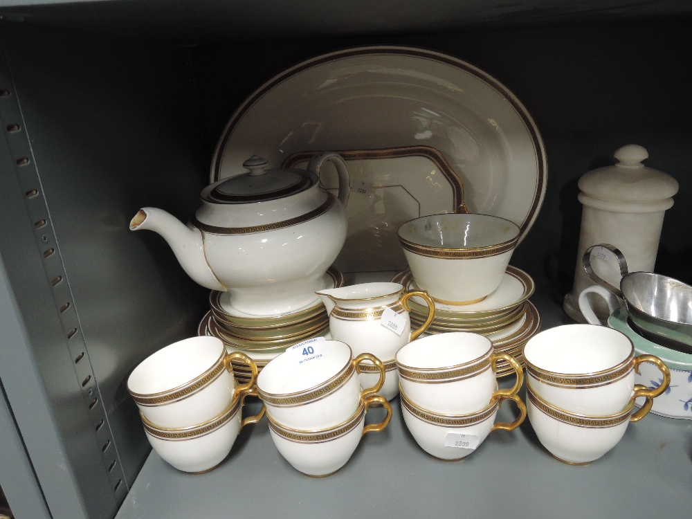 a vintage part dinner service by Coldon with Greek Key design