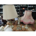 A selection of vintage table lights and lamps