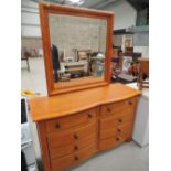 A large American mirror back sideboard, retailed by Selfridges