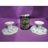 A selection of vintage ceramics including Arthur Pratt Kildonan cup and Royal Copenhagen candles