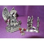 A selection of vintage fairy and dragon decorations possibly Myth and Magic