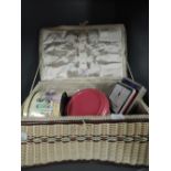 A selection of vintage embroidery sewing and haberdashery items