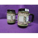 Two vintage ceramic mugs or tankard by West German pottery